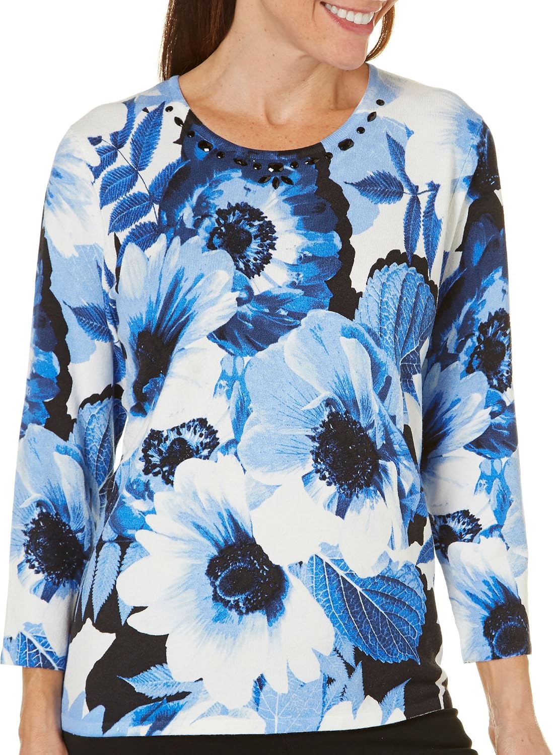 alfred dunner floral sweater
