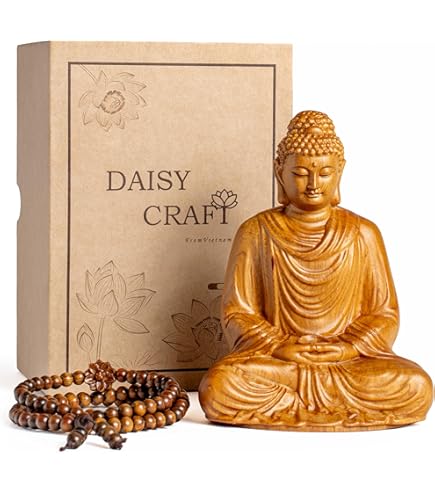 Amazon.com: CCZHIDAO 復古手工木製佛像,苦行佛教藝術雕塑,室內