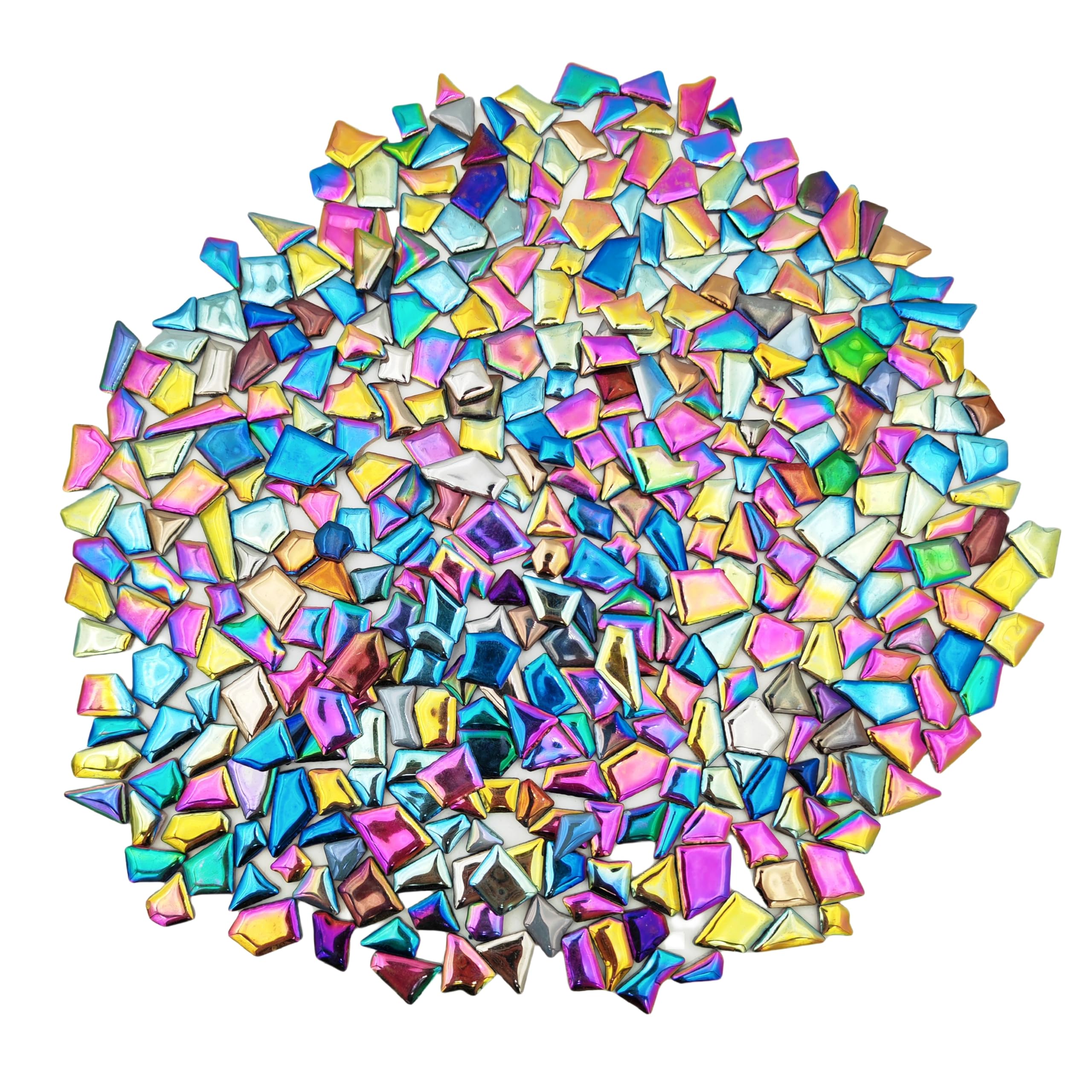 500g Irregular Ceramics Mosaic Tiles, 0.5-2 cm Small Mosaic Pieces Stones for DIY Mosaic Making Craft Hobby Arts Home Wall Decoration (Mix Rainbow)