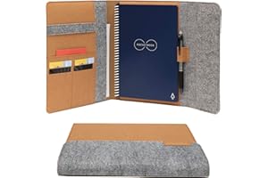 Rocketbook Smart Notebook Folio Cover - 100% Recyclable, Biodegradable Cover with Pen Holder, Magnetic Clasp & Inner Storage 