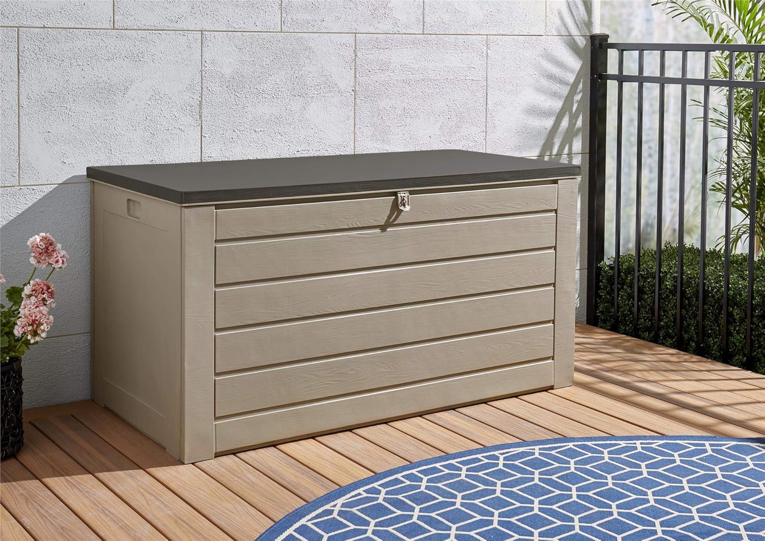 Cosco Outdoor Furniture Deck Storage Garden Box, Extra Large, Tan