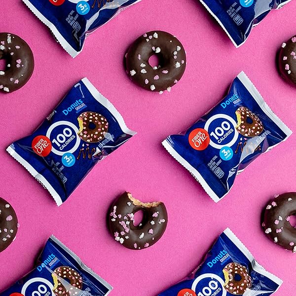 FIBER ONE 100 CALORIE DONUTS, CHOCOLATE SNACKS, 3G SUGAR, 4 CT, 3.28 OZ