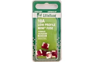 Littelfuse LMIN010.VP MINI Low Profile 10 Amp Carded Blade Fuse, (Pack of 5)