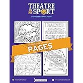 Coloring Broadway - Theatre Nerds Inspired Coloring Pages (Set of 4), Theatre is My Sport Musical Merchandise, Printed on Matte Card Stock (8.5" x 11"), Ideal Gift for a Broadway Theater Lover