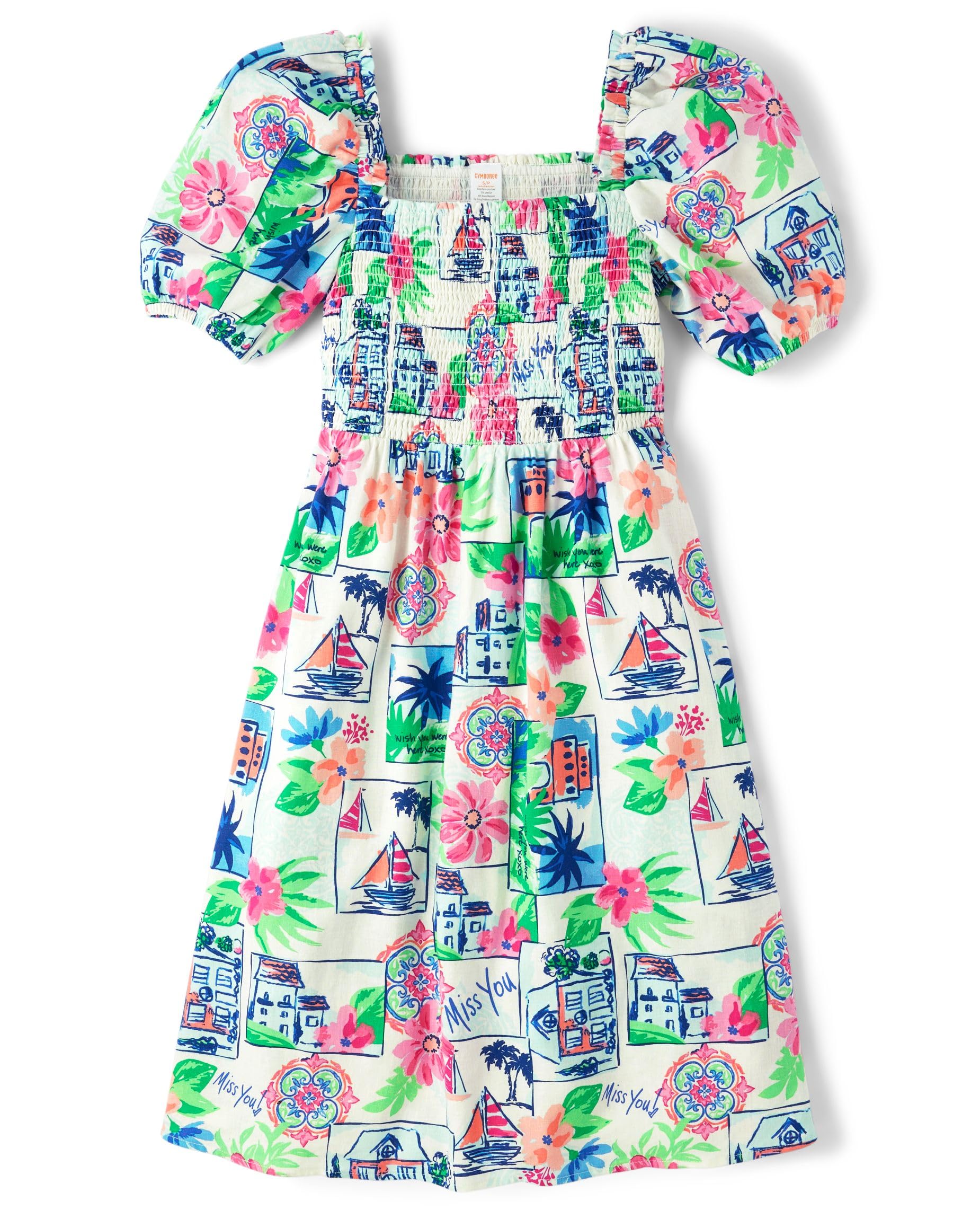 Gymboree,Womens,Mommy and Me Matching Short Sleeve Dresses,Tropical Sea,Small (Adult)