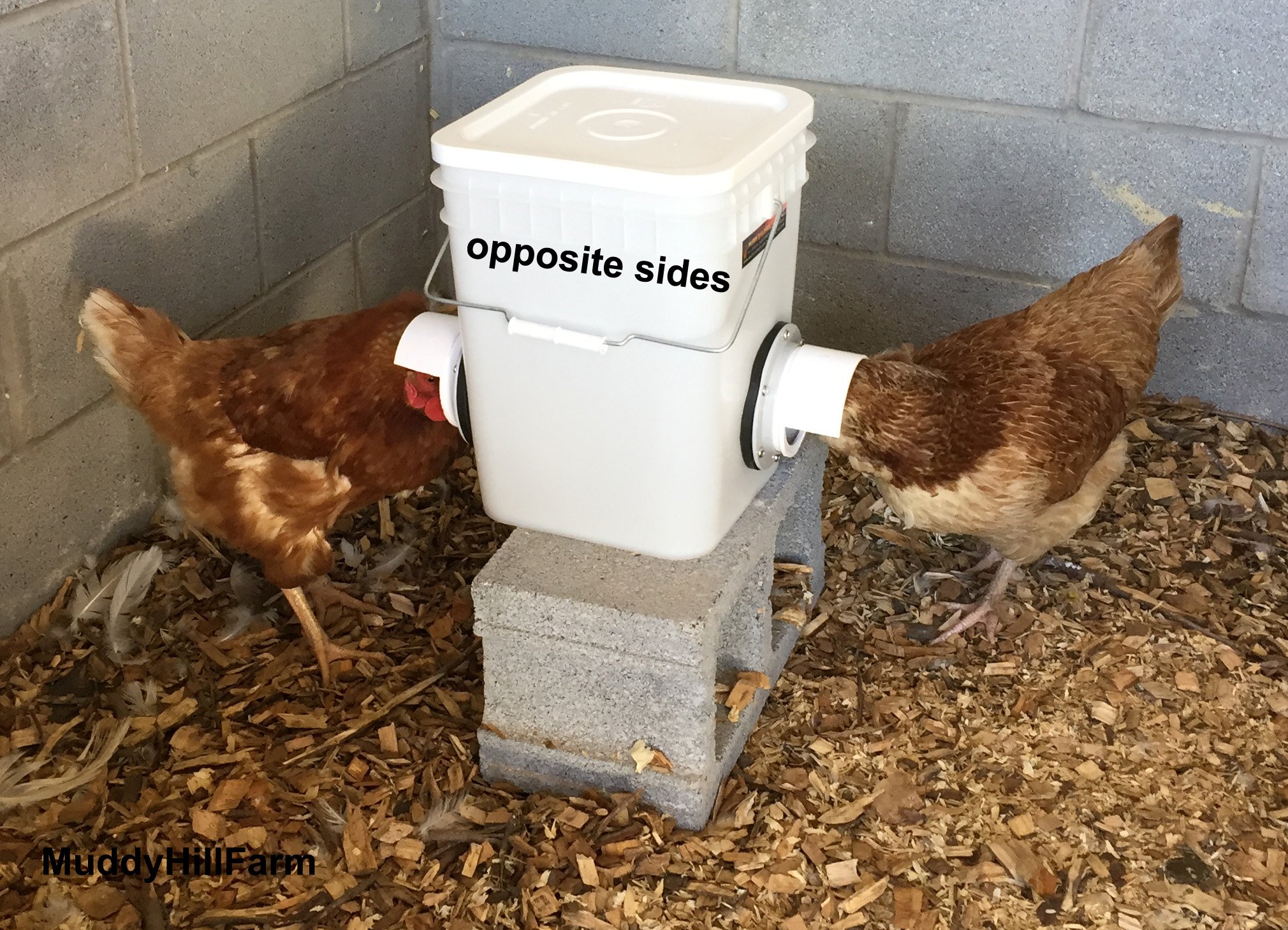Muddy Hill Farm Poultry Bucket Feeder For Chickens Ducks Holds
