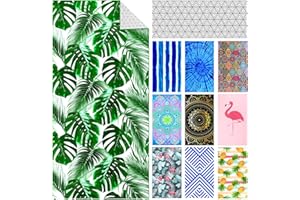 GENOVEGA Tropical Microfiber Pool Beach Towel-72"x36"Fast Drying Lightweight Sand Free Oversized Extra large Big Outdoor Travel Rack Swim Micro Fiber Blanket Thin Yoga Mat Personalized Women Hawaii Palm（White）