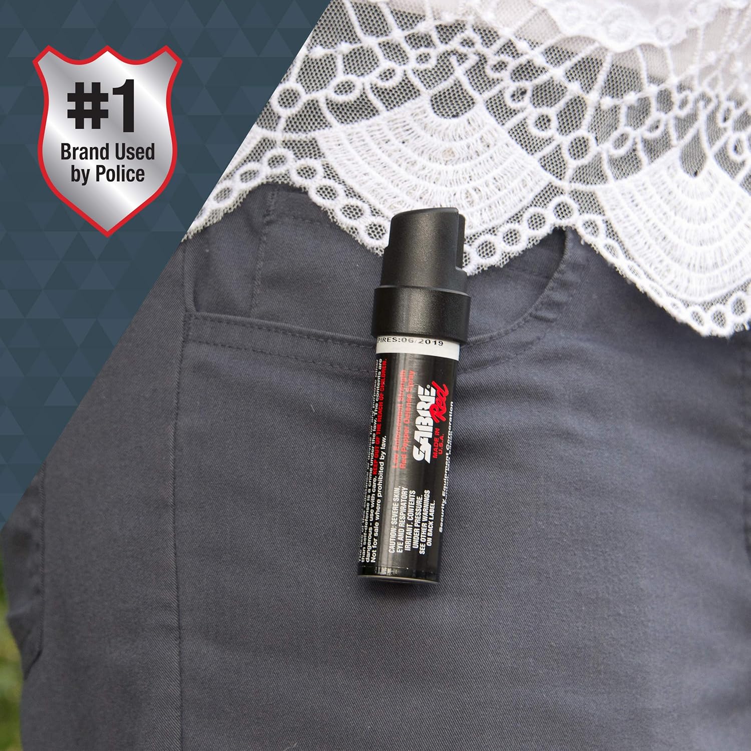 SABRE RED Compact Pepper Spray with Clip – Maximum Police Strength OC Spray with UV Dye, 10-foot (3 m) Range, 35 Bursts, Quick Access Belt Clip – Small and Easy to Carry On-the-Go : Salt And Pepper Mills : Sports & Outdoors