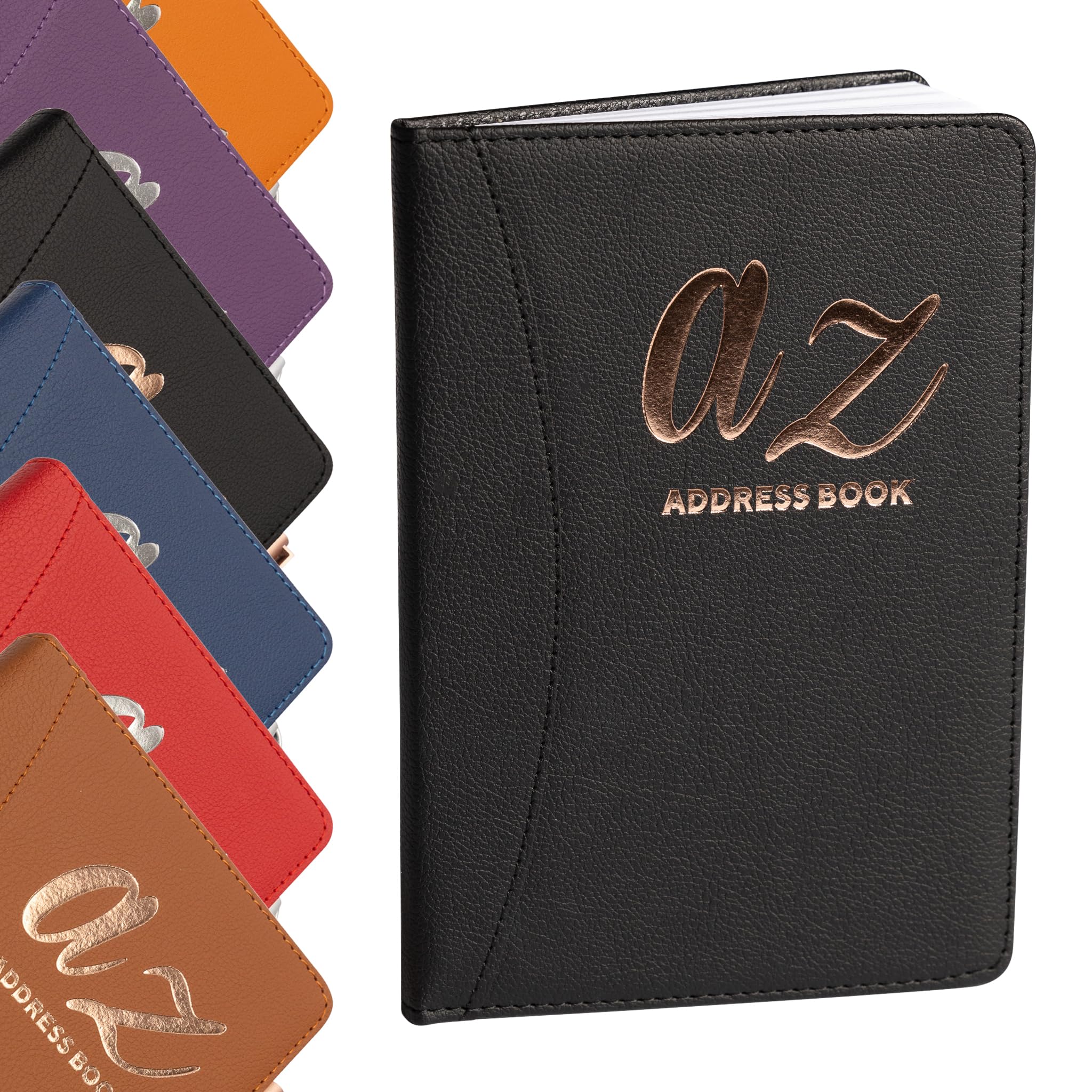A to Z Telephone Address Book A-Z Index Hard Back Cover with Pen Address Book Home Office Work (Black)