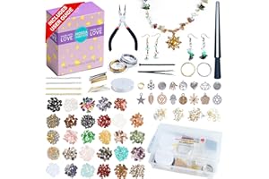 MODDA Natural Stone Jewelry Making Kit - Includes Crystal, Chip Beads, Necklace, Bracelet, Earrings, Ring Making Supplies, Crafts for Adults, Beginners, Christmas Gift for Teens, Girls, Women, Moms
