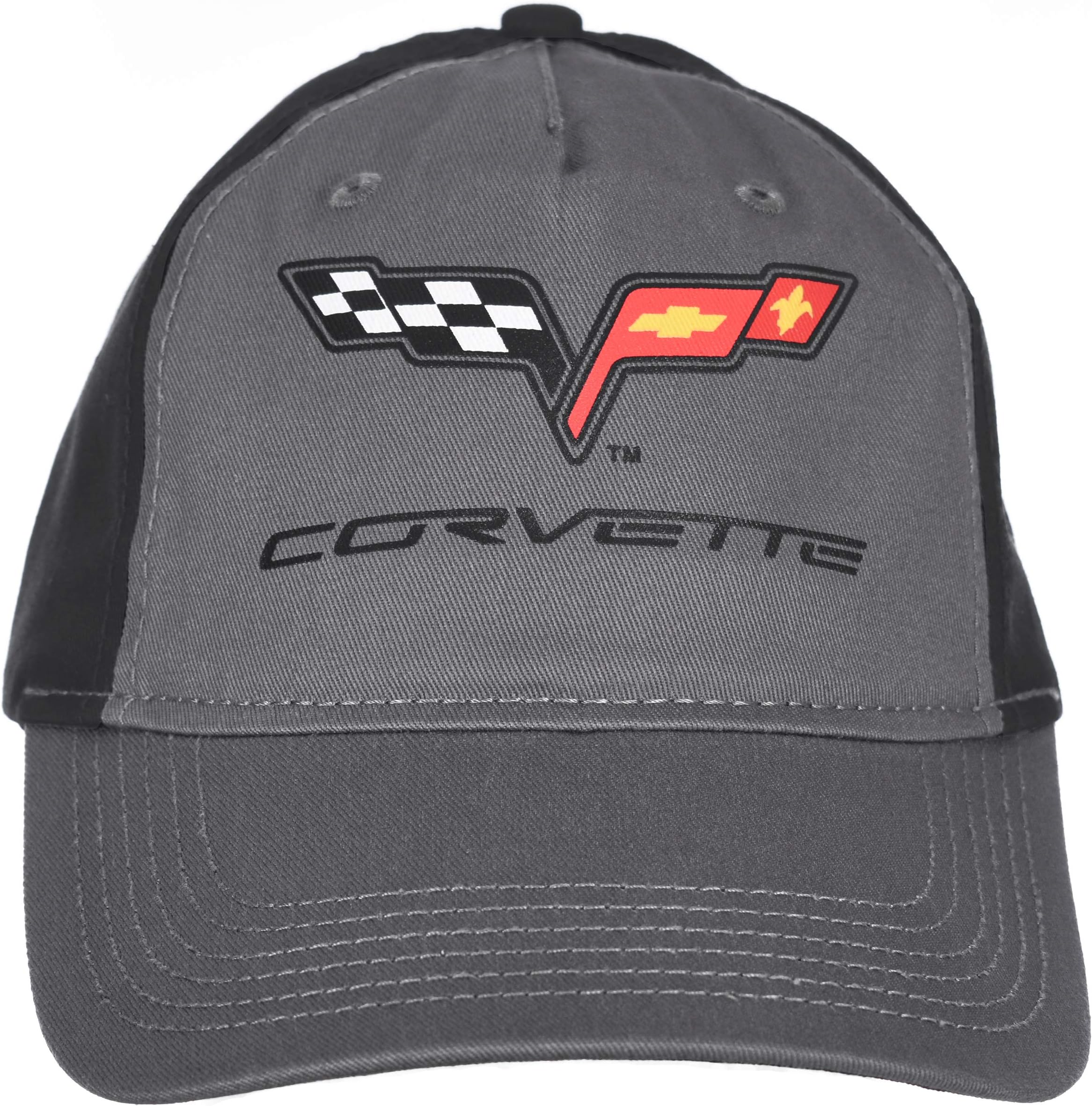 Men's Chevy Corvette C6 Logo Cap a Charcoal Gray & Black Hat