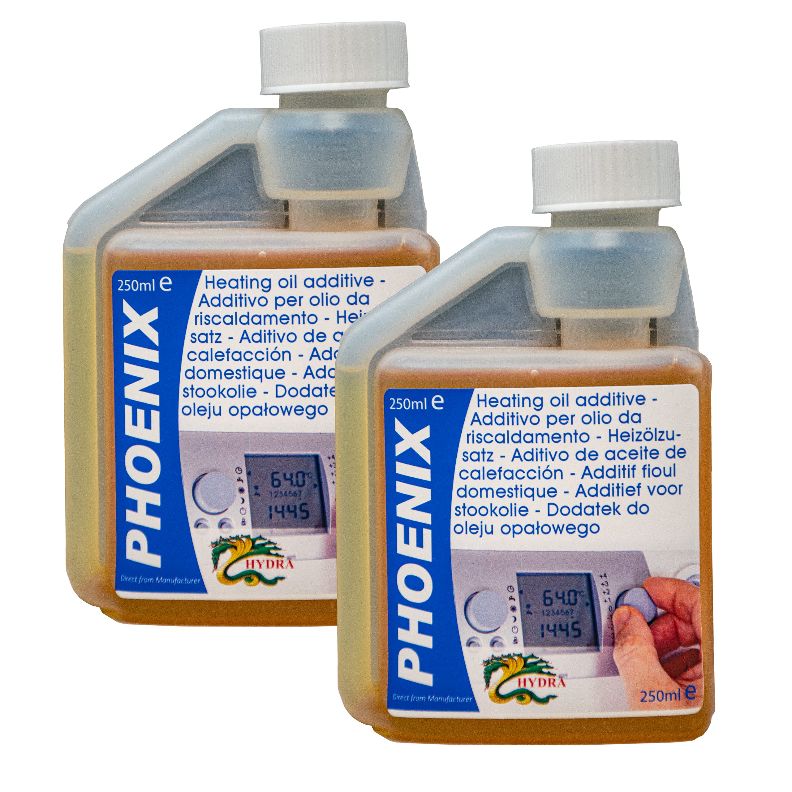 Hydra NBS Phoenix - Premium Heating Oil Additive | Heavy Duty Rust Remover Cleans Tanks & Injectors | 2x250ml treats up to 2,500 Litres