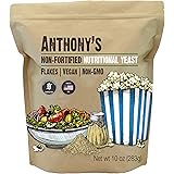 Anthony's Premium Nutritional Yeast Flakes, 10 oz, Non Fortified, Batch Tested Gluten Free, Non GMO