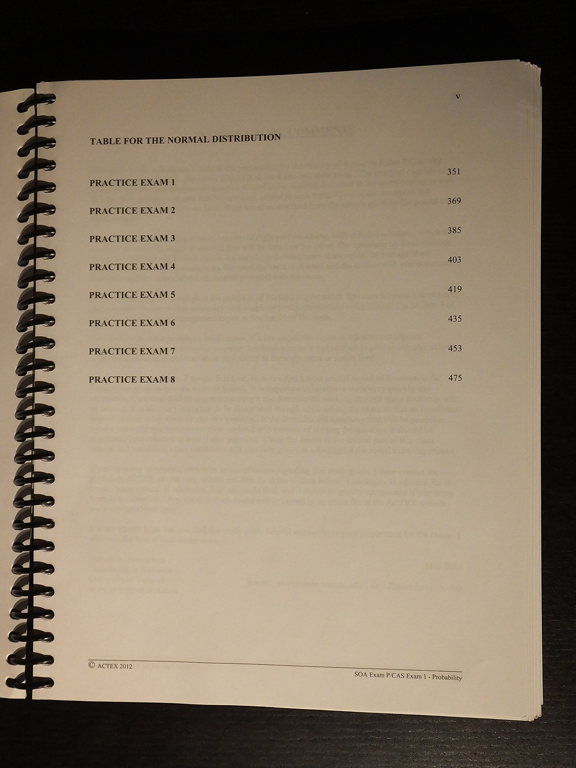 ACTEX P/1 STUDY MANUAL 2012 ED: ASA Samuel A. Broverman Ph.