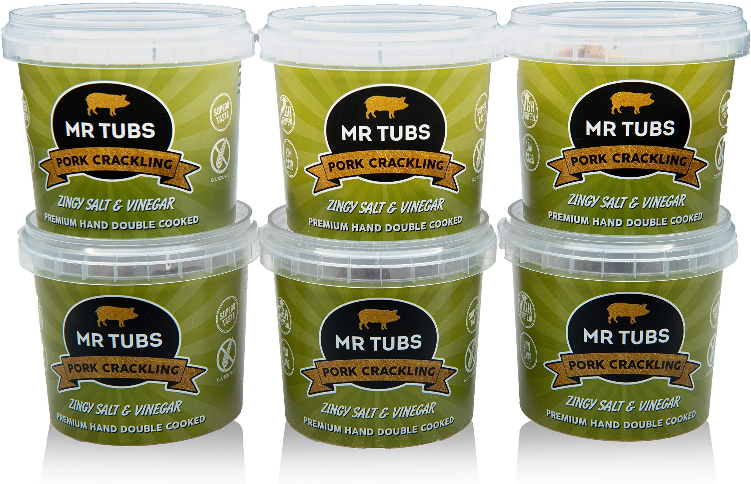 Mr Tubs Pork Crackling 6 pack (Zingy Salt & Vinegar)
