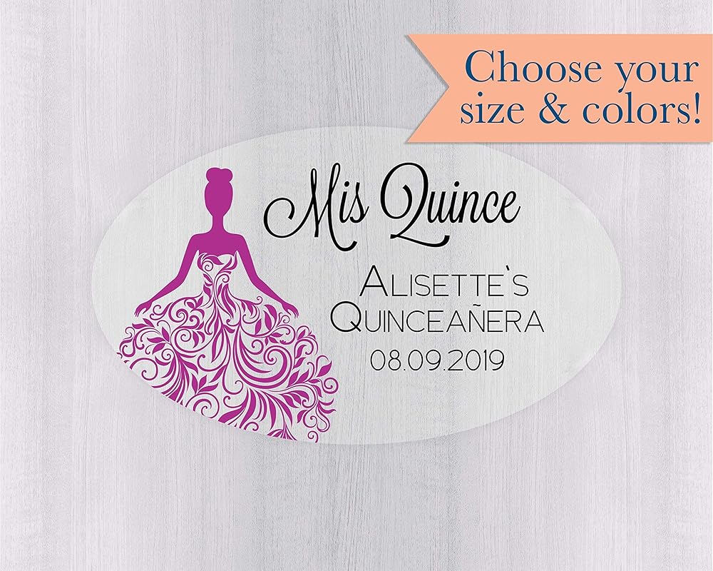 Mis Quince Quinceanera Clear Transparent Oval Birthday