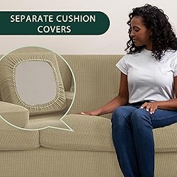 CHUN YI 4 Pieces Stretch Sofa Cover for 3 Seater