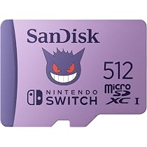 LET'S GO! イーブイ★プロコン、SDカード512GB、ケース付き★ SANDISK 512GB microSD Card, Pokémon Gengar Edition | Officially
