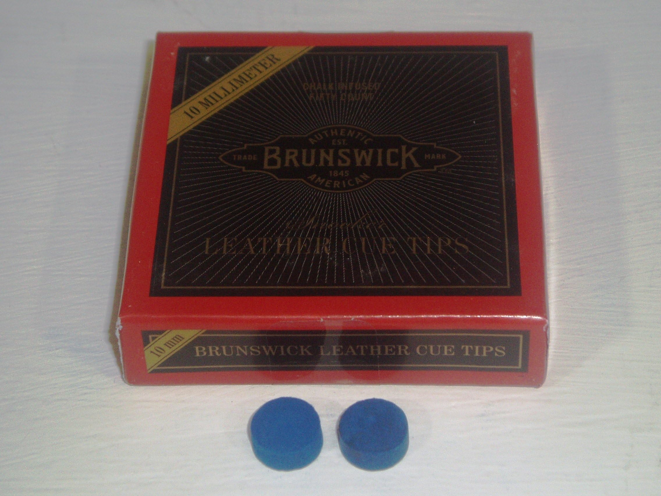 BLUE DIAMOND FROM BRUNSWICK CUE TIPS AVAILABLE IN VARIOUS SIZES AND QUANTITIES (2 x, 10mm)