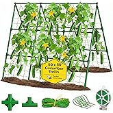 50x50 Cucumber Trellis for Raised Bed - A Frame Garden Trellis for Climbing Plants Outdoor - Cucumbers, Pea, Zucchini, Squash,Tomato, Green Bean, Vine, Watermelon, Melon, Pumpkin