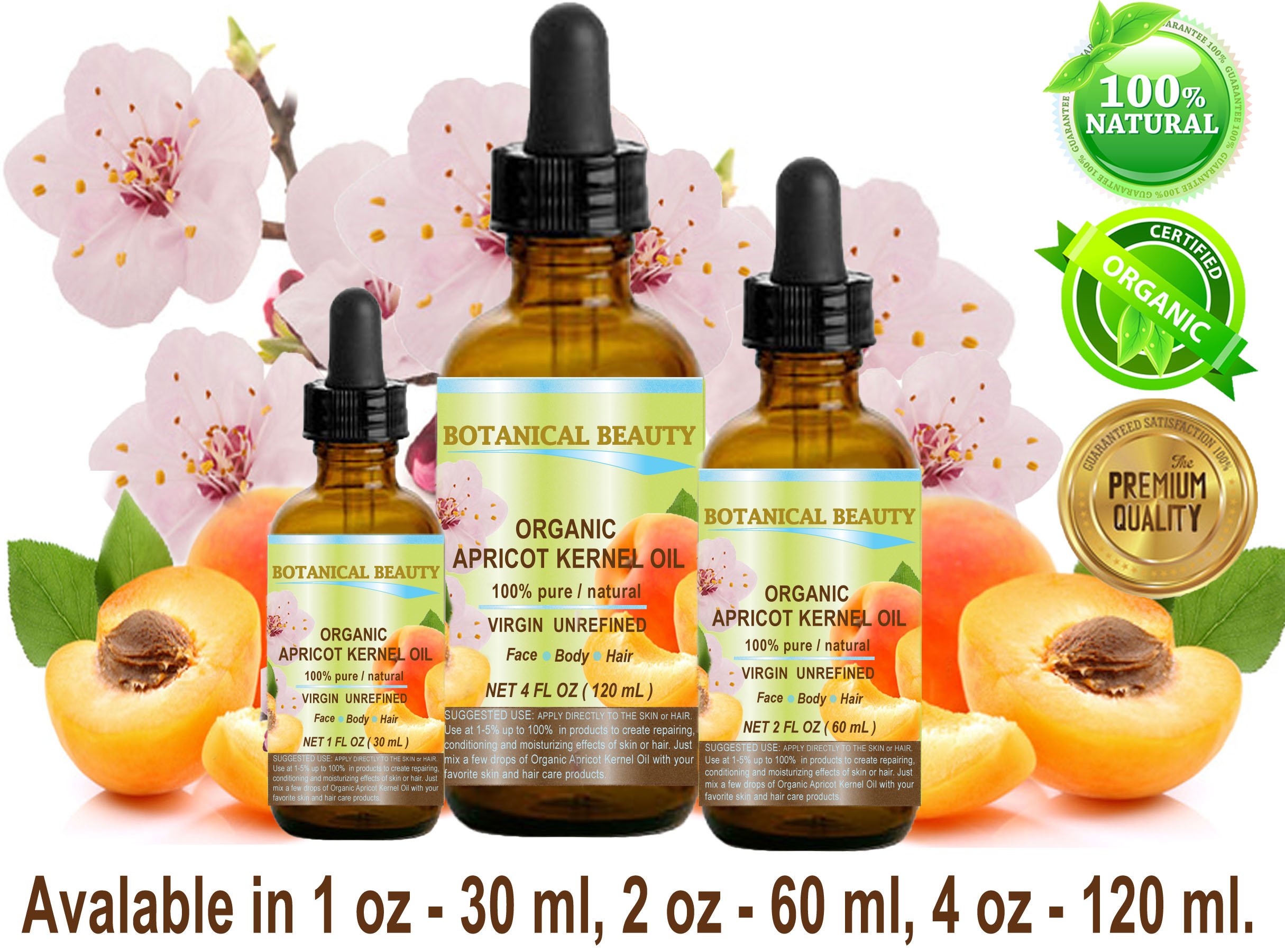 ORGANIC APRICOT KERNEL OIL Australian. 100 Pure / Virgin / Unrefined