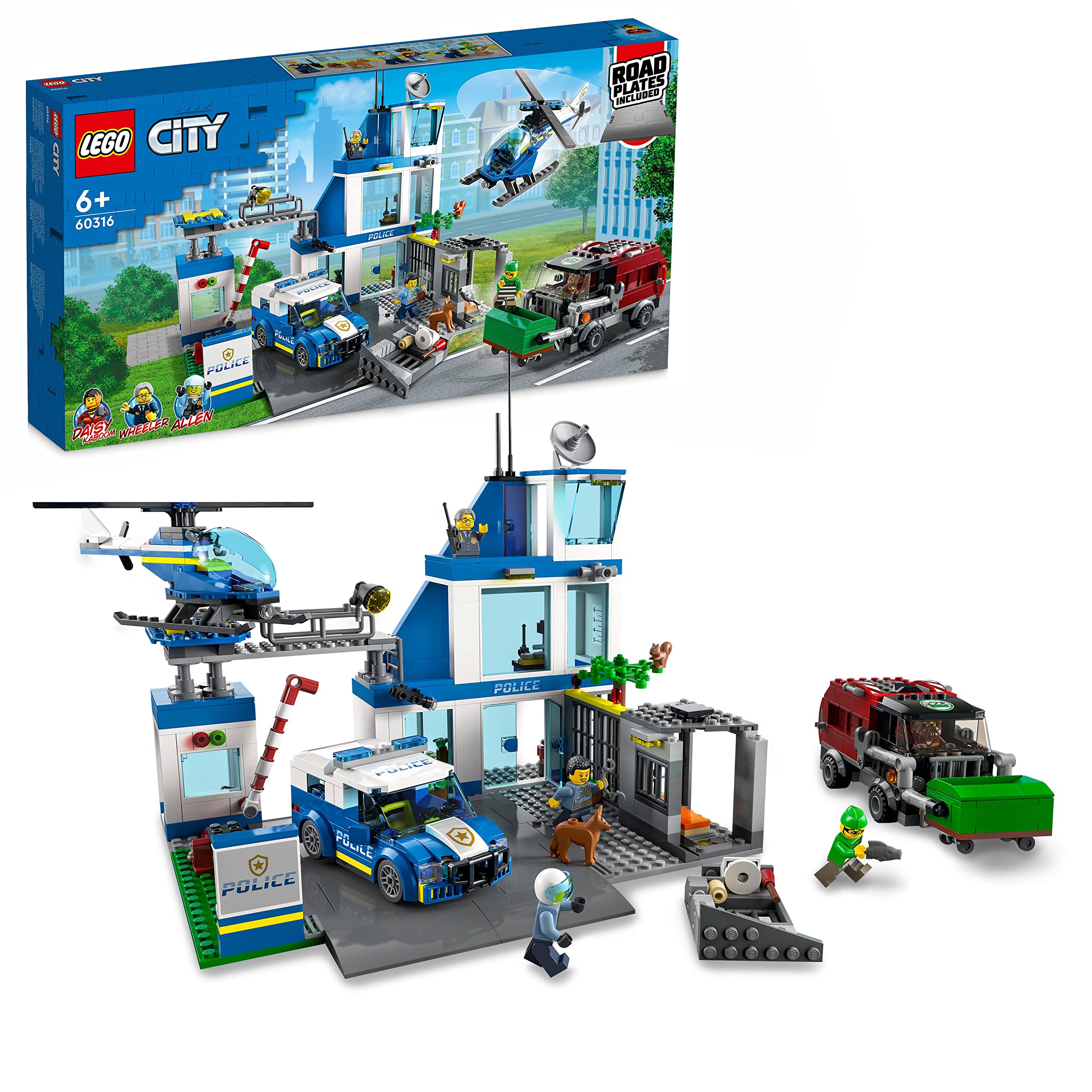 LEGO City Police Stazione di Polizia, Set con Elicottero Giocattolo, Macchina e Camion della Spazzatura, Giochi per Bambini, Bambine, Ragazzi e Ragazze da 6 Anni in su, Idee Regalo 60316