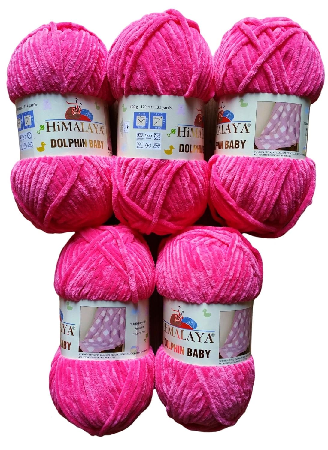 Baby 80314 punto de color rosa 500 gramos Lana Super Bulky 5 x 100