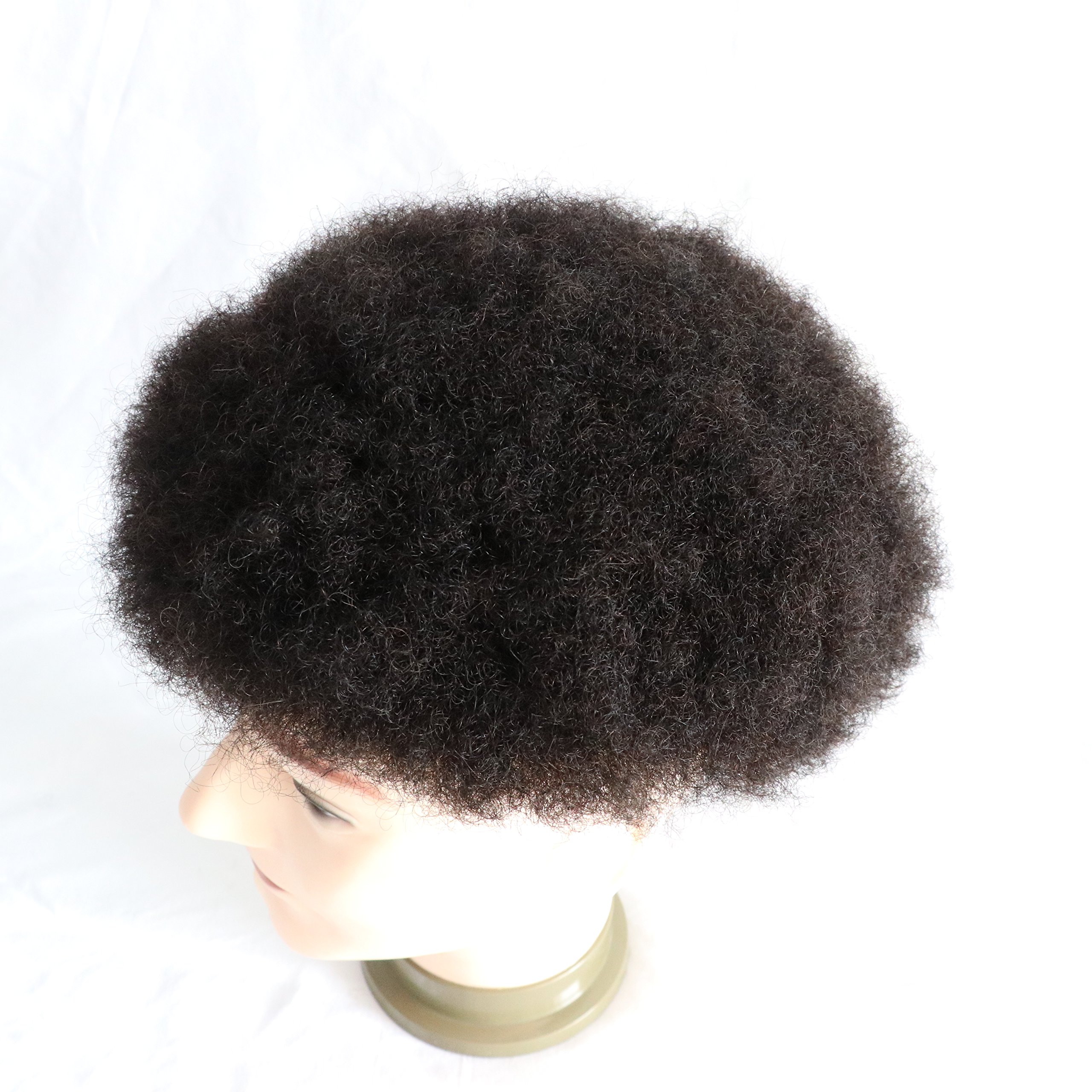 Lumeng Afro Toupee For Black Men Human Hair Black Mens Curly