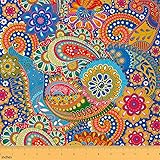 Boho Fabric by The Yard, Paisley Floral Upholstery