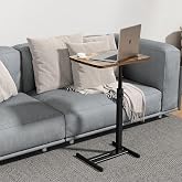 C-Shaped TV Tray Table 360&deg; Swivel Height Adjustable for Small Spaces | Height Adjustable 16-25in, 360&deg; Swivel Top, Steel Frame Holds 50lbs, Easy-Clean, Compact for Bed &amp; Sofa