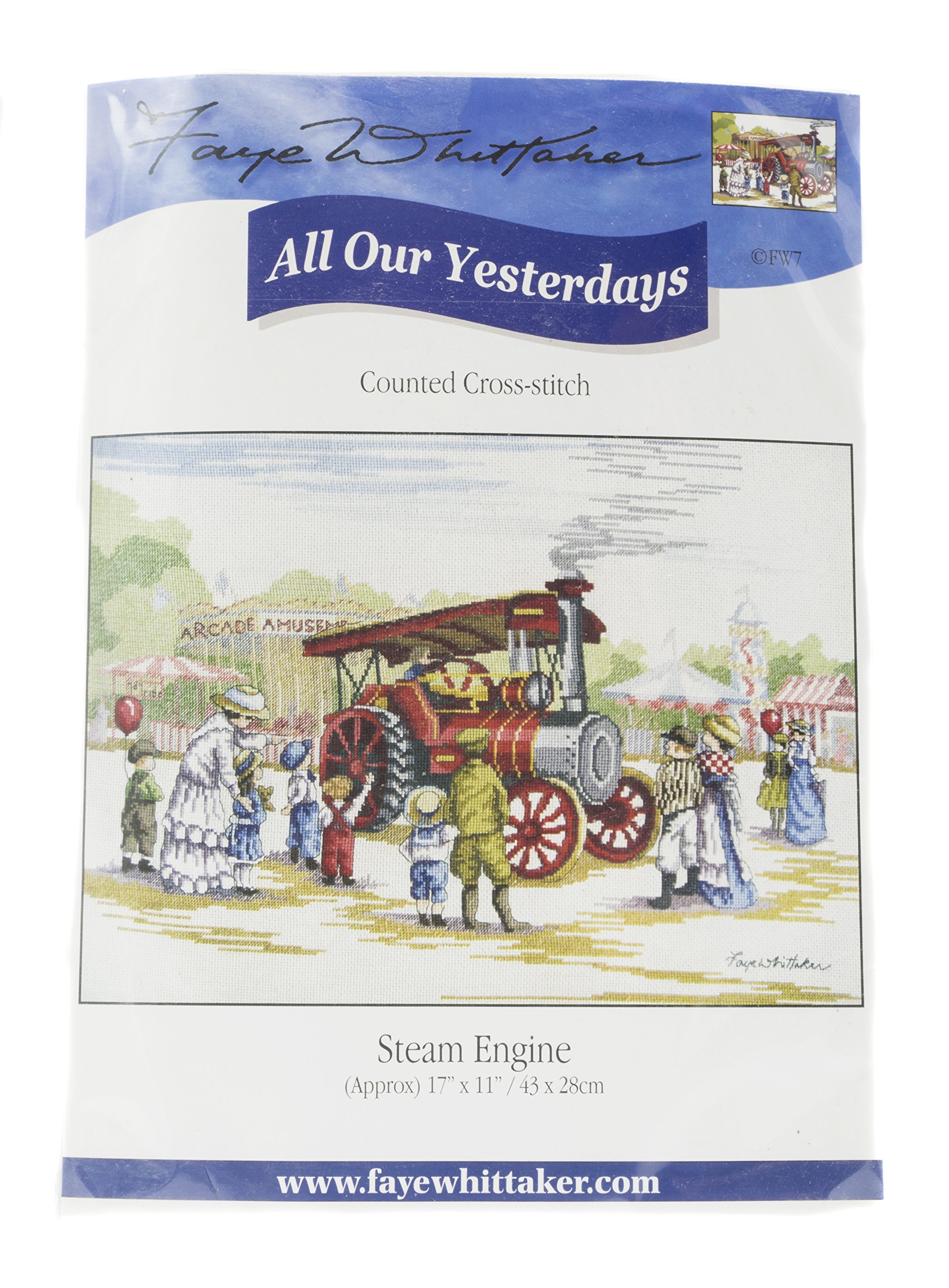 Faye Whittaker All Our Yesterdays Steam Engine (Cross Stitch Kit), range, Mixed, 25 x 15 x 2 cm