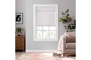 Eclipse Bamboo Roman Shades for Windows 23 in Wide x 72 in Long, Semi-Privacy Light-Filtering Cordless Blinds Bedroom, Living Room, Safe for Kids & Pets, Easy Mounting Interior Blinds, White