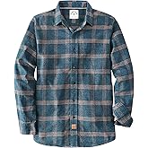 Dubinik® 6 oz Flannel Shirt for Men Plaid Mens Button Down Long Sleeve Shirts Cotton Casual