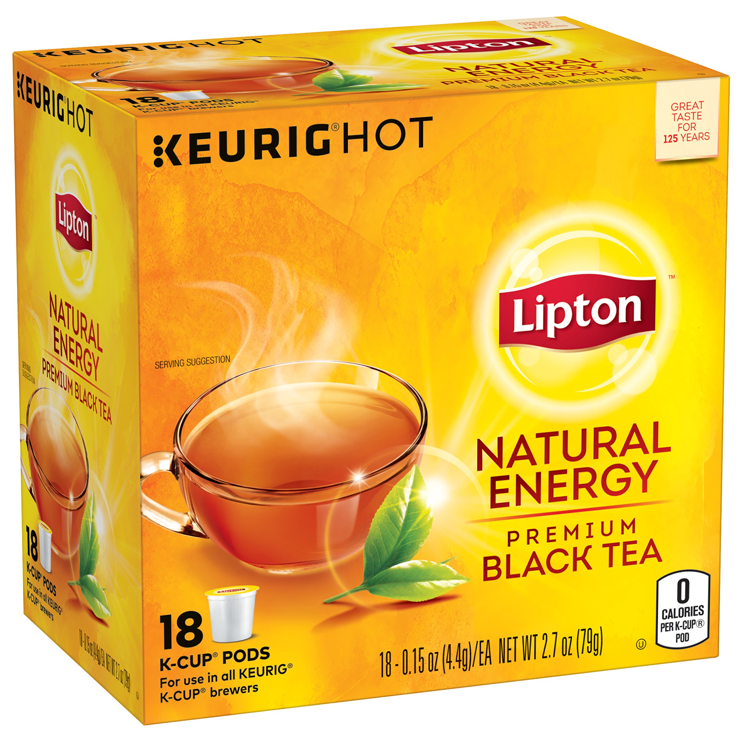 Lipton KCup Black tea for a refreshing cup of tea Natural Energy 100 Rainforest Alliance