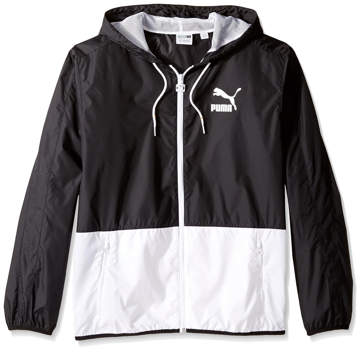 black and white puma windbreaker
