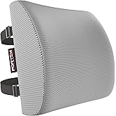 FORTEM Lumbar Support Pillow for Office Chair, Lumbar Support Pillow for Car, Back Rest for Gaming, Memory Foam Pillow, Desk Chair Cushion, Breathable & Washable Cover, Adjustable Straps