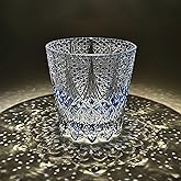 Edo Kiriko Whiskey Glasses ,Japanese Art Glass Tumblers, Luxury Gift for Couples, Weddings, Anniversary, Perfect for Home Bar & Special Occasions, Crystal Barware with Gift Box (Crystal Lace)