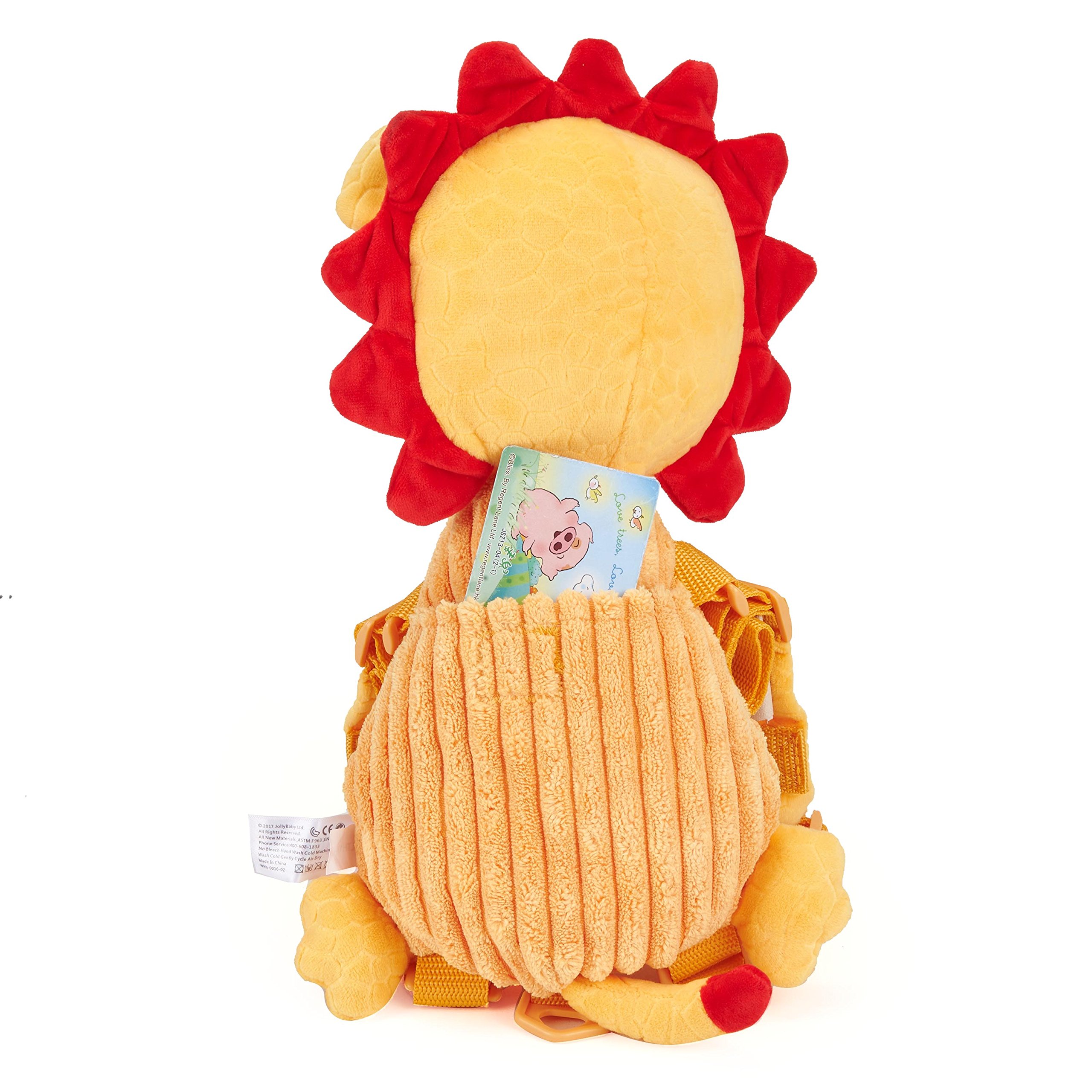 Kids Soft Plush 2 in 1 Harness Safety Toddler Backpack with Leash for Walking Cute Baby Small Stuffed Animal Doll Toy Yellow Lion