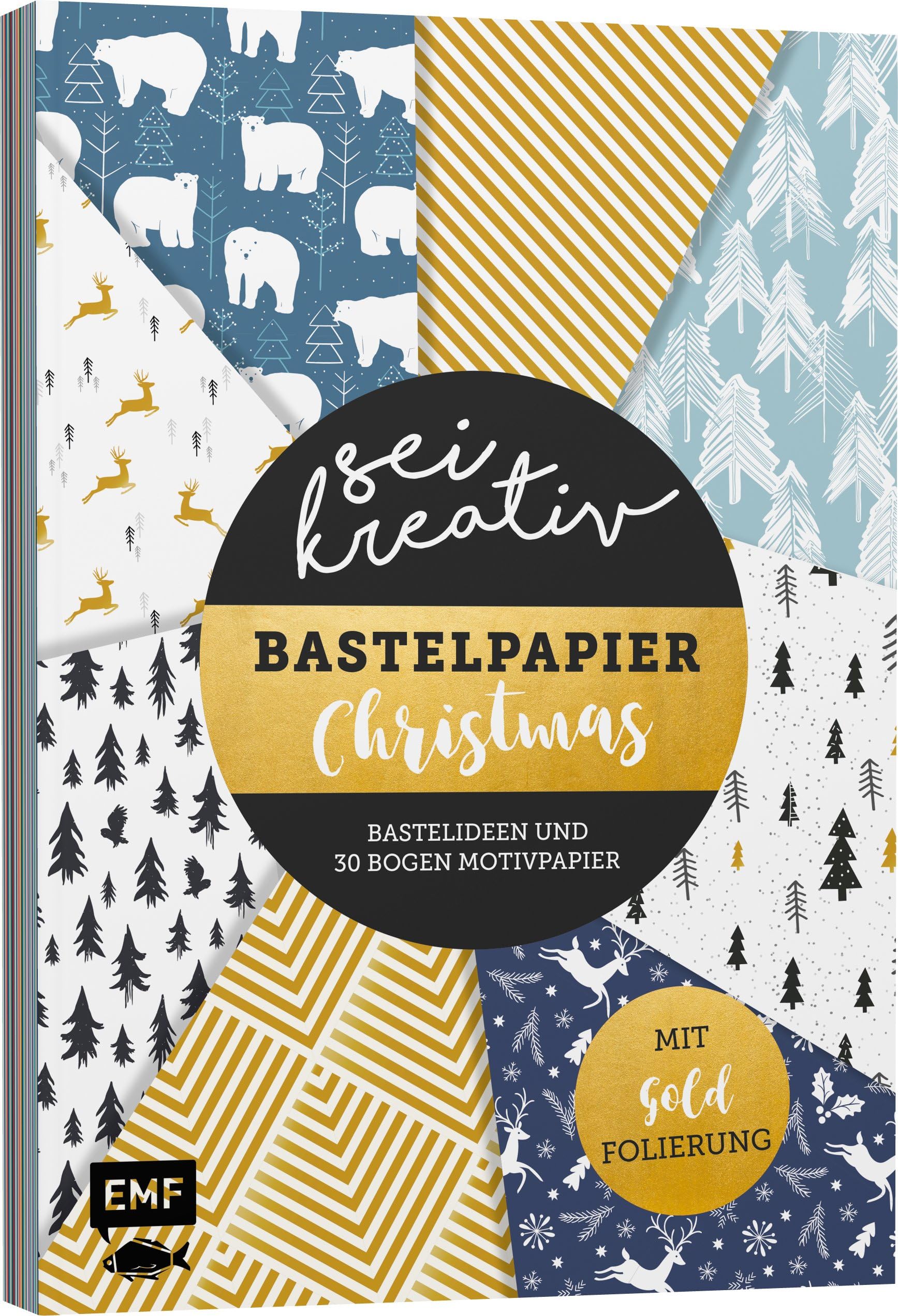 Sei kreativ! - Bastelpapier Christmas: Bastelideen und 30 Bogen Motivpapier - Mit Folienveredelung