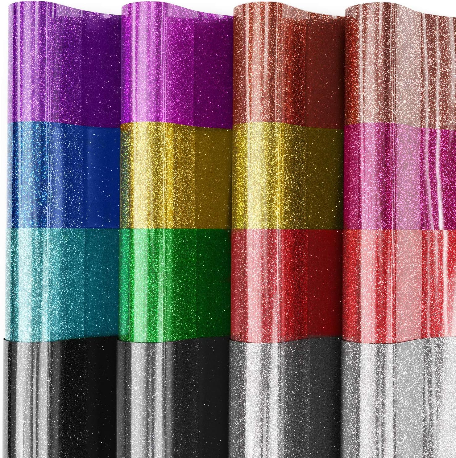 Arteza Glitter Heat Transfer Vinyl, 16 Iron On Vinyl Sheets, 10x12 Inches, Assorted Colors, Flexible & Easy to Weed, Use wolors, Flexible & Easy to Weed, Use with Any Craft Cutting Machine, Boxed: Industrial & Scientific