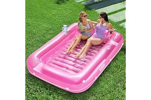 Sloosh Inflatable Tanning Pool Lounge Float, Sun Tan Tub Adult Pool Floats Raft for Pool Sunbathing Suntan Blow up Pool Loung