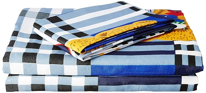 Bombay Dyeing Felix 136 TC Microfibre Double Bedsheet with 2 Pillow Covers - Blue