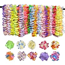 thumbnail image 2 of Bulk Hawaiian Leis – 72 Plastic Lei Necklaces In 12 Bright Colors For Luau, Tropical & Beach Party Decor | Reusable & Vibrant 2 of 11