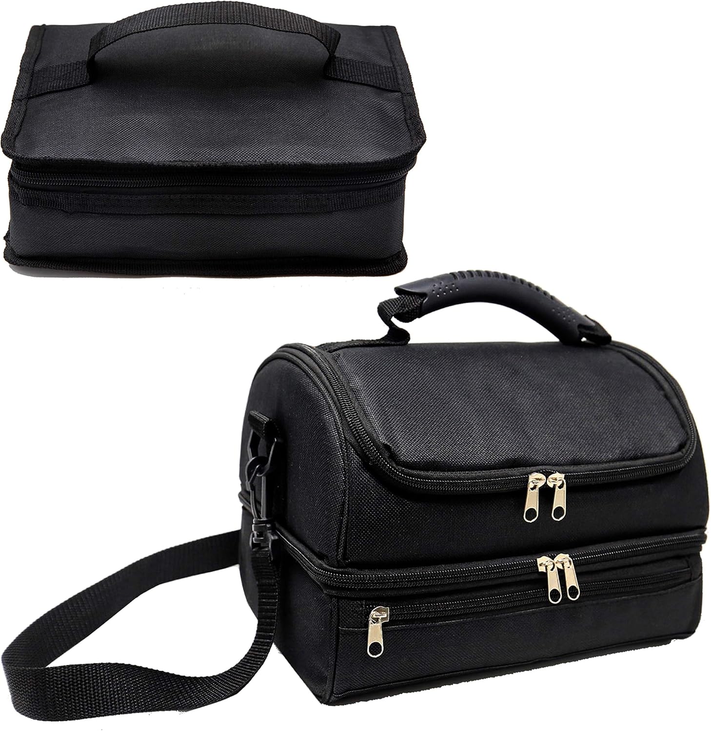 black insulated lunch bag