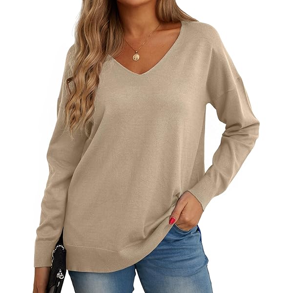 Women's Seamed V-Neck Hi Low Hem Garment Dye Knit Sweater Dusty