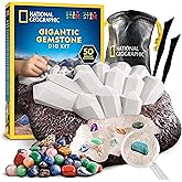 National Geographic Gigantic Gemstone Dig Kit – Excavate 50 Real Gems from a Giant Dig Brick, Gem Mining Kit for Kids, STEM R