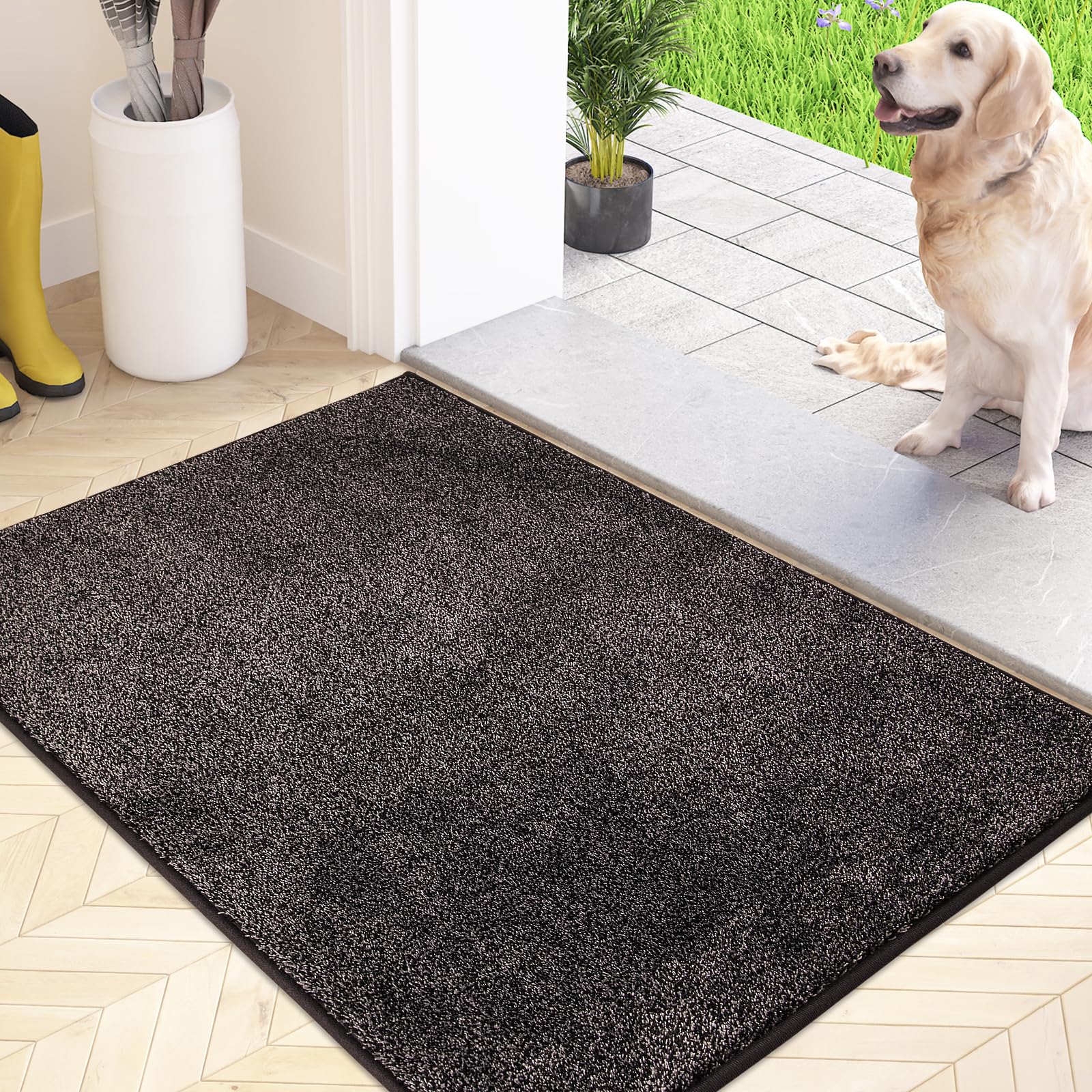 FCSDETAIL Dirty Trap Door mat 50 x 80 cm, Non Slip Machine Washable Entrance Rug, Inside Floor Mat for Dog,Door and Hallway