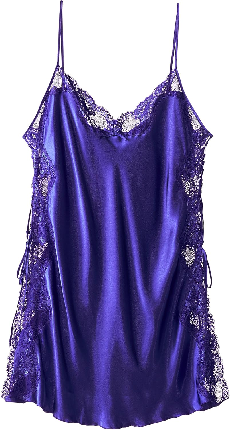 Shirley of Hollywood Women's Plus Charmeuse and Lace Chemise: Clothing