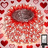 WUXYIYANG 1500 LED 470FT Red Valentine Lights, 12 Pro Modes and Timer Memory & Dimmable, Plug in Indoor Valentine Room Light for for Xmas Bedroom Yard Tree Wedding Party Outdoor Waterproof Decor (Red)