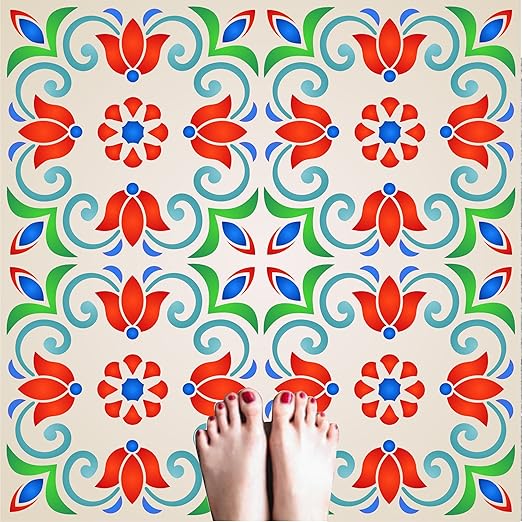 Schablone Fur Turkische Fliesen Wiederverwendbar Gross Talavera Mexikanischer Marokkanischer Italienischer Boden Wandfliesen S Amazon De Kuche Haushalt